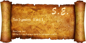 Selymes Emil névjegykártya